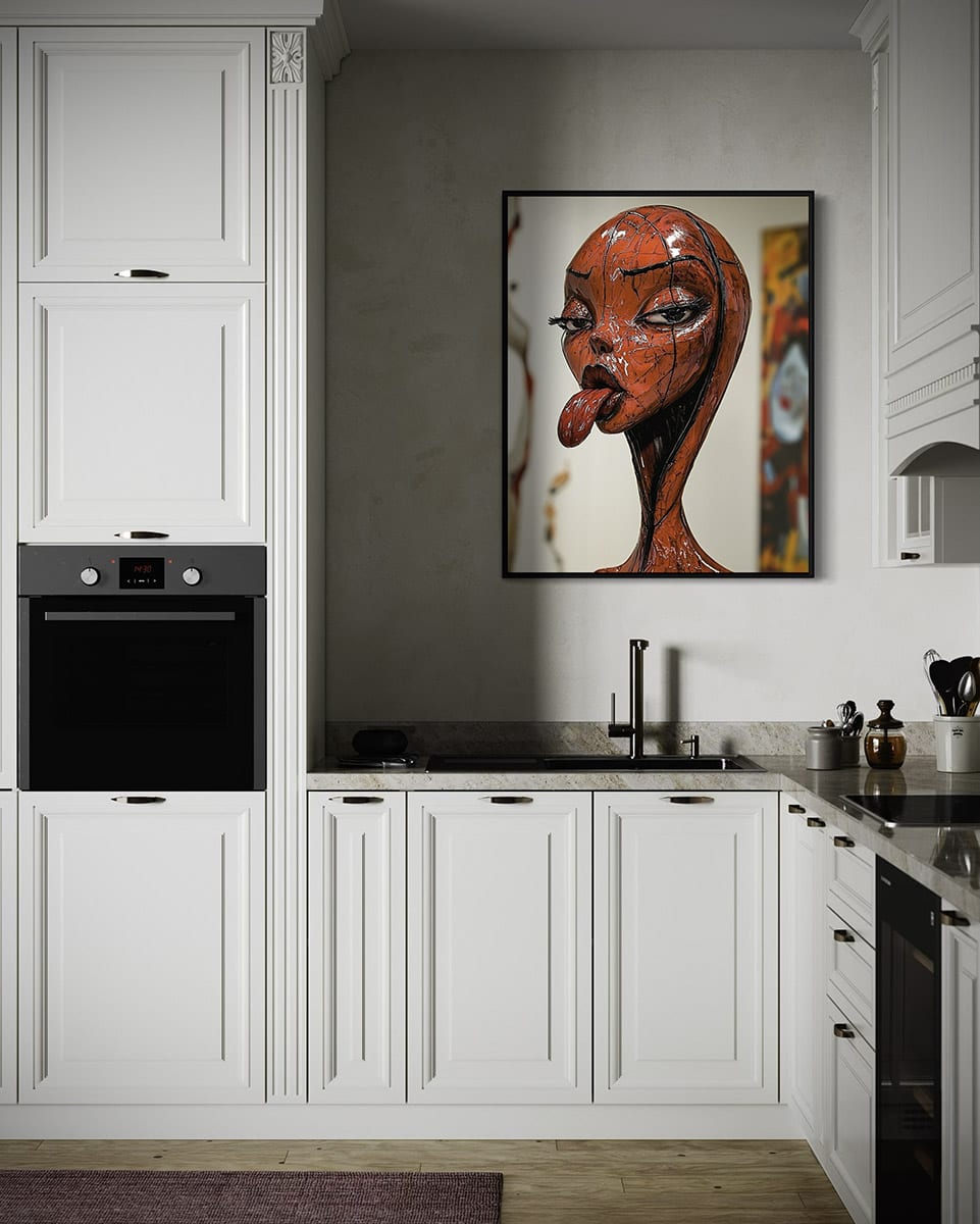 The kitchen, the red — Kitchen, Dibond · 60 × 90 cm