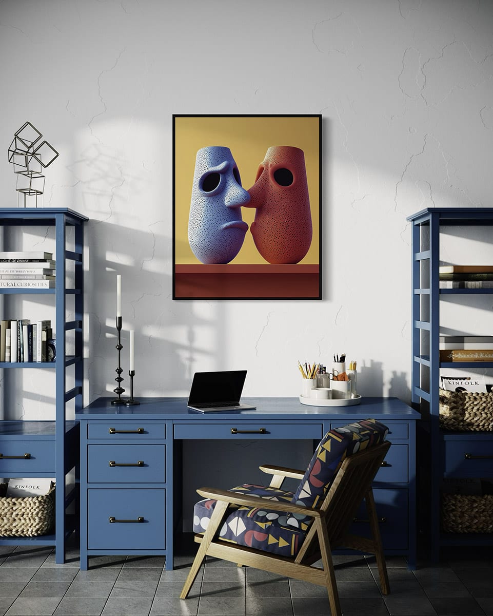 Working under the gaze — Office, Framed · 40 × 60 cm