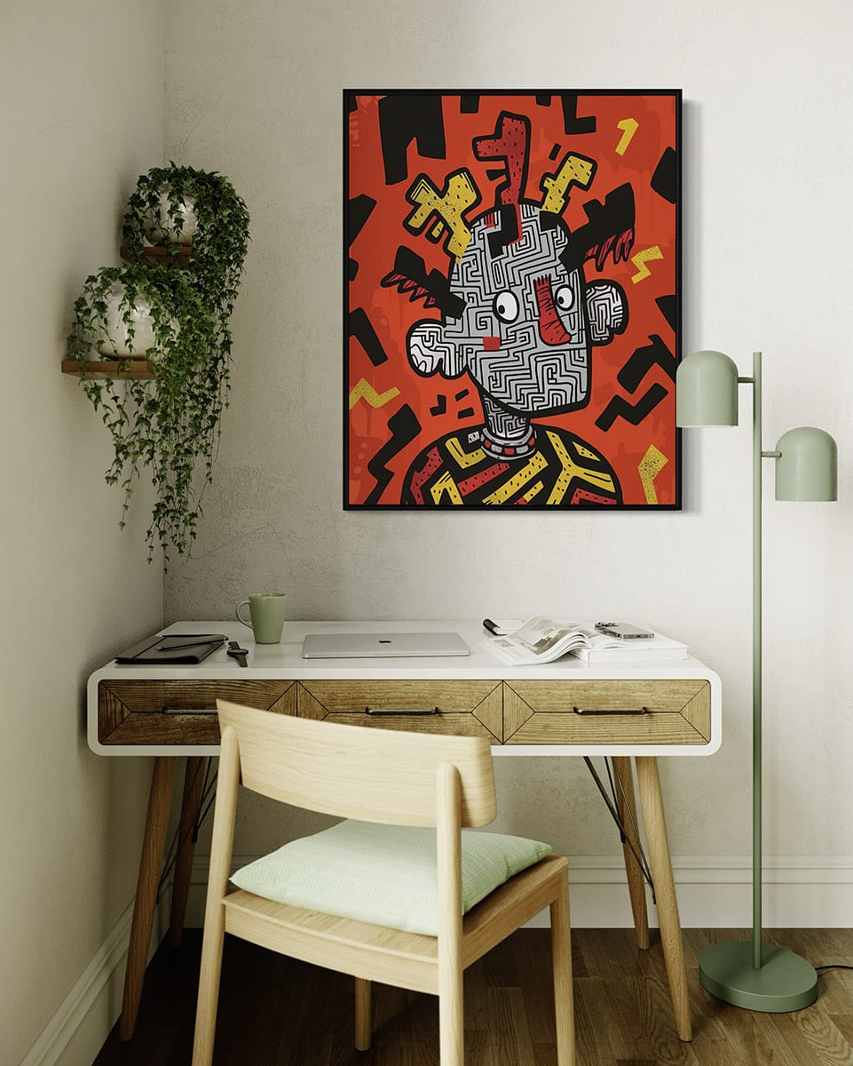 The grand format — Reading nook, Framed · 80 × 120 cm